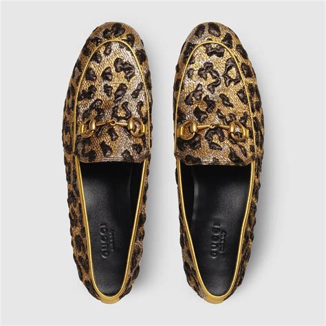 gucci leopard loafers